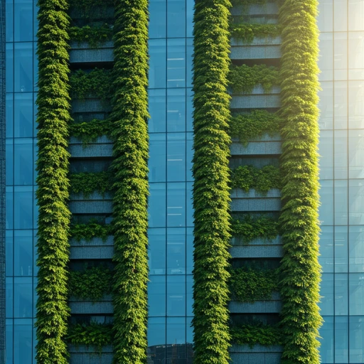 Vertical urban garden representing DGL environmental responsibility